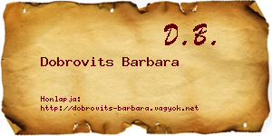 Dobrovits Barbara névjegykártya