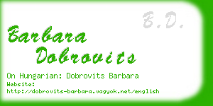 barbara dobrovits business card